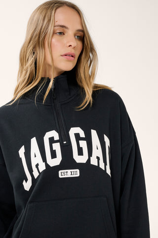 STUDIO HALF-ZIP SIGNATURE SWEATER BLACK