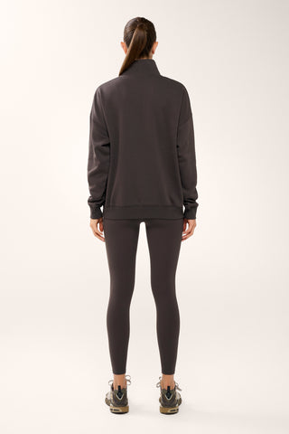 STUDIO HALF-ZIP SIGNATURE SWEATER COFFEE BEAN