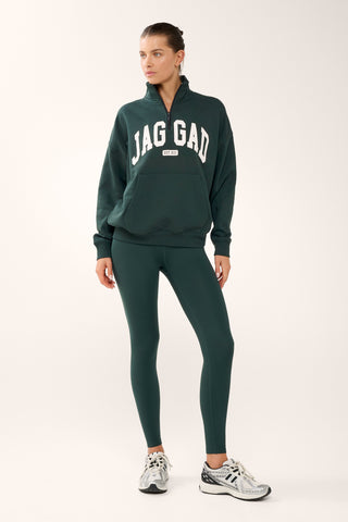 STUDIO HALF-ZIP SIGNATURE SWEATER PINE GREEN