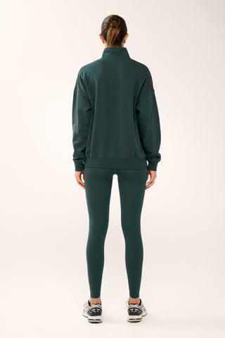 STUDIO HALF-ZIP SIGNATURE SWEATER PINE GREEN