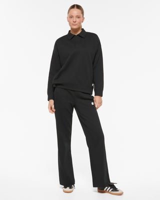 KEPLER WIDE LEG WAFFLE PANT BLACK