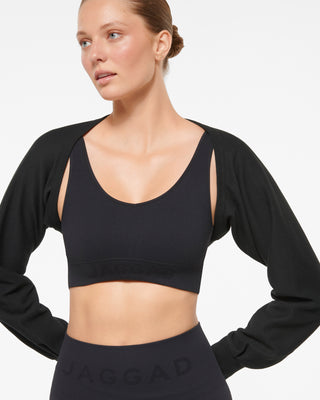 KEPLER WAFFLE SHRUG BLACK