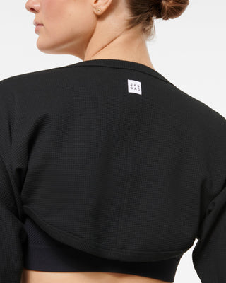 KEPLER WAFFLE SHRUG BLACK