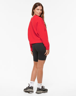 KEPLER V-NECK WAFFLE SWEATER RED