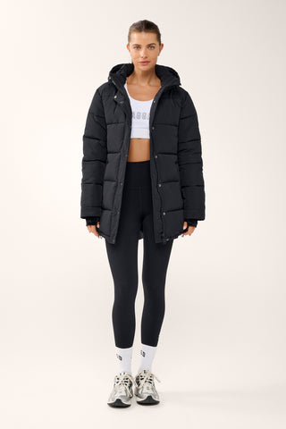 ESSENTIAL MID LINE PUFFER JACKET BLACK