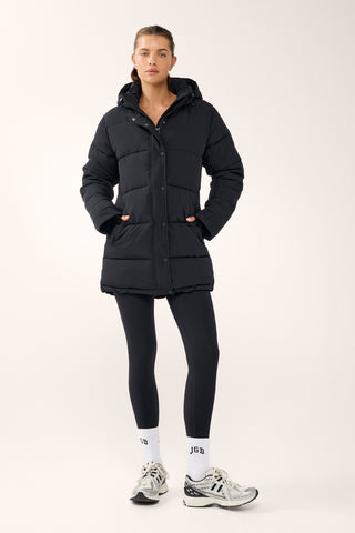 ESSENTIAL MID LINE PUFFER JACKET BLACK