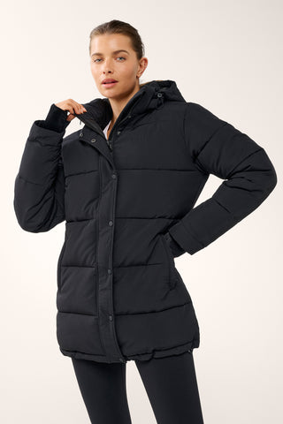 ESSENTIAL MID LINE PUFFER JACKET BLACK