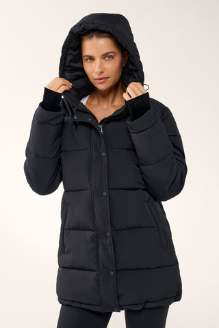 ESSENTIAL MID LINE PUFFER JACKET BLACK