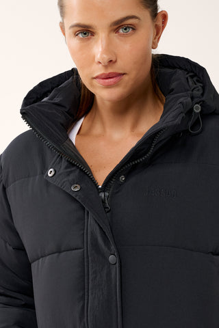 ESSENTIAL MID LINE PUFFER JACKET BLACK