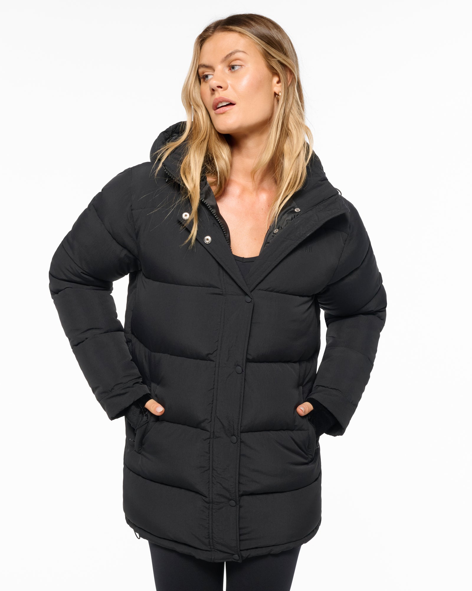 Echt Womens Puffer Jacket Black Essentia Down Jacket Black Padded