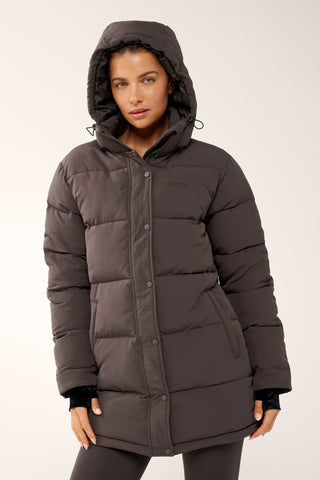 ESSENTIAL MID LINE PUFFER JACKET COFFEE BEAN