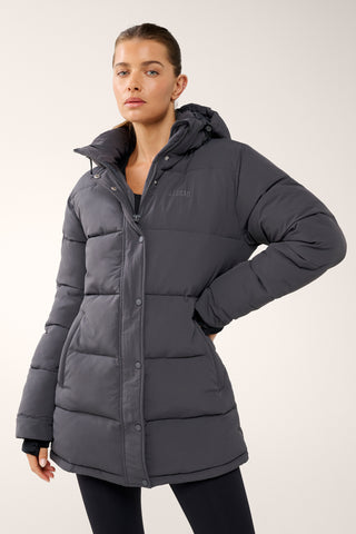 ESSENTIAL MID LINE PUFFER JACKET STEEL