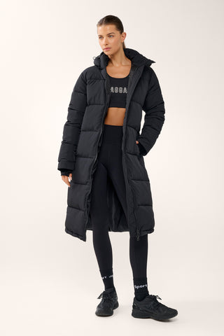 ESSENTIAL LONGLINE PUFFER JACKET BLACK
