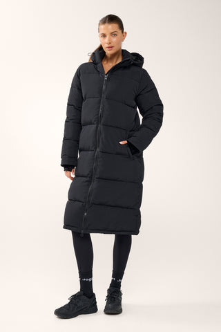 ESSENTIAL LONGLINE PUFFER JACKET BLACK
