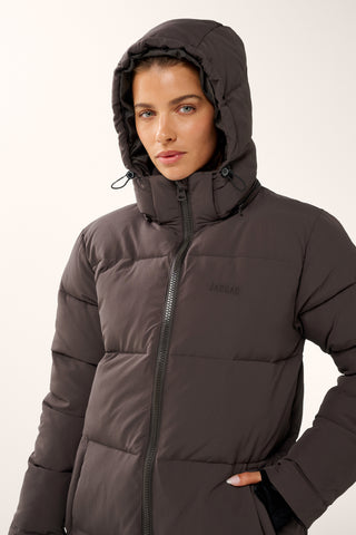 ESSENTIAL LONGLINE PUFFER JACKET COFFEE BEAN