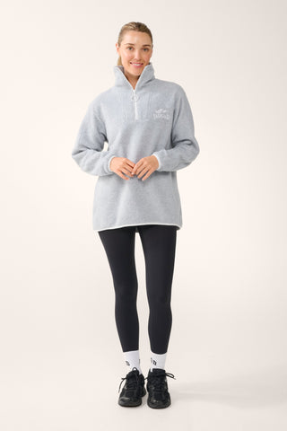 TERRAIN LONGLINE HALF-ZIP THERMAFLEECE SWEATER GREY MARLE