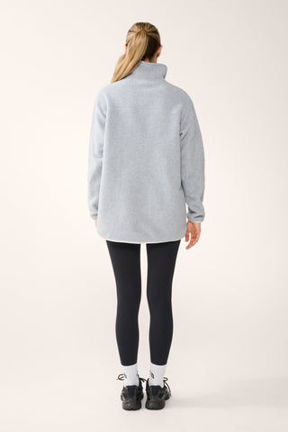 TERRAIN LONGLINE HALF-ZIP THERMAFLEECE SWEATER GREY MARLE