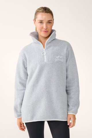 TERRAIN LONGLINE HALF-ZIP THERMAFLEECE SWEATER GREY MARLE