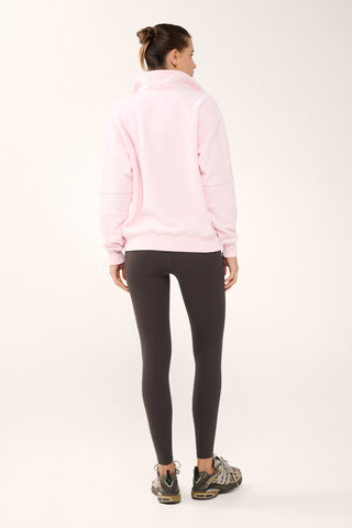 SCENIC ZIP-NECK THERMAFLEECE SWEATER BARELY PINK