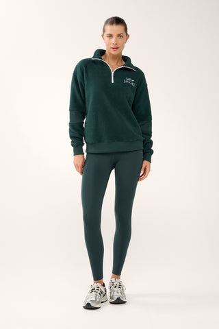 SCENIC ZIP-NECK THERMAFLEECE SWEATER PINE GREEN