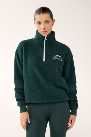SCENIC ZIP-NECK THERMAFLEECE SWEATER PINE GREEN