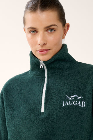 SCENIC ZIP-NECK THERMAFLEECE SWEATER PINE GREEN