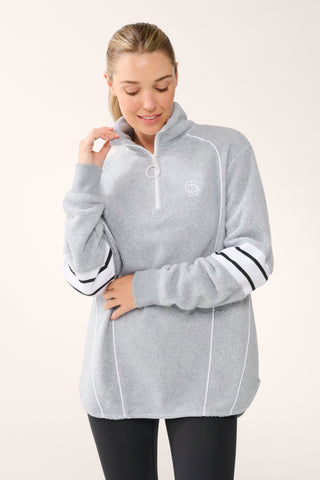 CENTRAL LONGLINE HALF-ZIP THERMAFLEECE SWEATER GREY