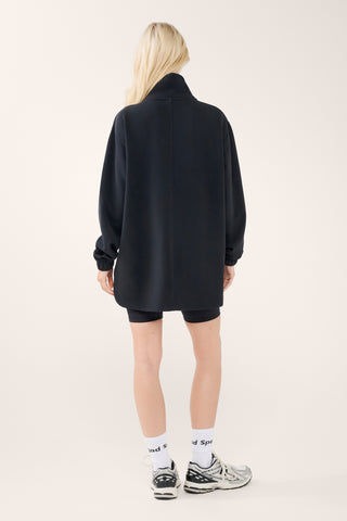 CLASS LONGLINE HALF-ZIP SCUBA SWEATER BLACK