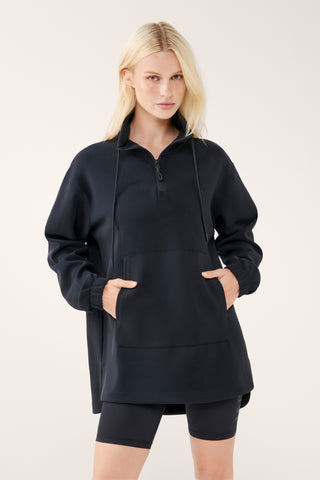 CLASS LONGLINE HALF-ZIP SCUBA SWEATER BLACK