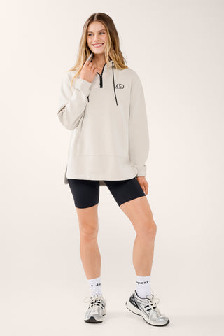 CLASS LONGLINE HALF-ZIP SCUBA SWEATER STONE
