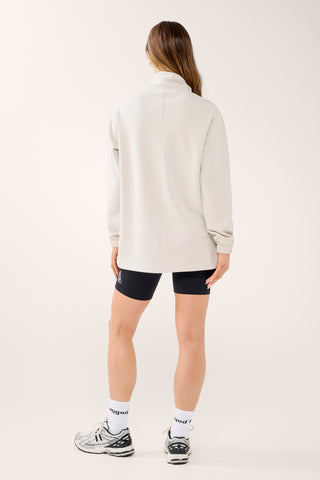 CLASS LONGLINE HALF-ZIP SCUBA SWEATER STONE