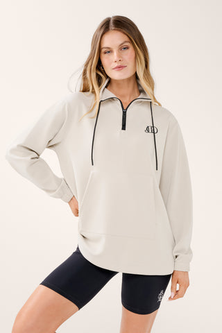 CLASS LONGLINE HALF-ZIP SCUBA SWEATER STONE