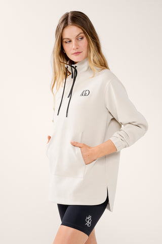 CLASS LONGLINE HALF-ZIP SCUBA SWEATER STONE