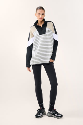 RIO LONGLINE HALF-ZIP SWEATER GREY MARLE