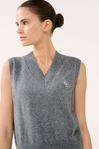 NEWPORT KNIT VEST CHARCOAL MARLE