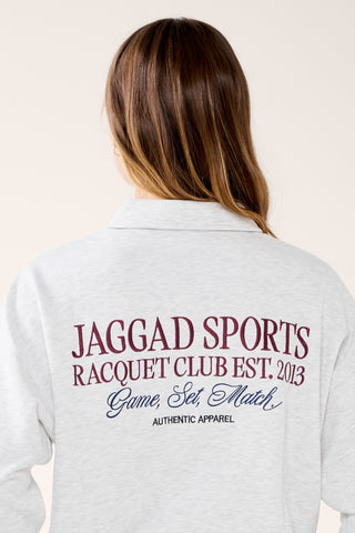 RACQUET CLUB SIGNATURE COLLARED SWEATER WHITE MARLE