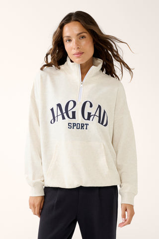 GRADUATE HALF-ZIP SIGNATURE SWEATER OATMEAL MARLE