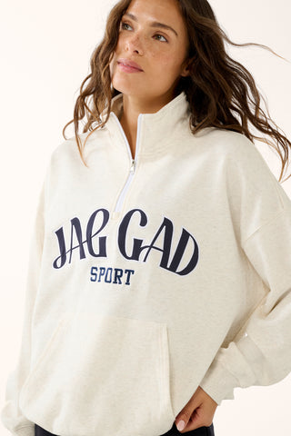 GRADUATE HALF-ZIP SIGNATURE SWEATER OATMEAL MARLE