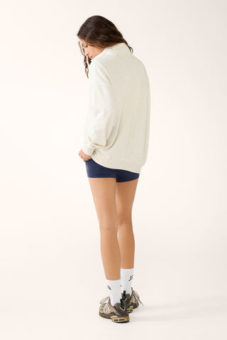 GRADUATE HALF-ZIP SIGNATURE SWEATER OATMEAL MARLE