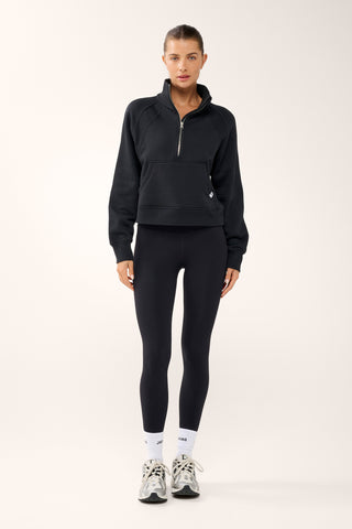ESSENTIAL HALF-ZIP DELUXE SWEATER BLK
