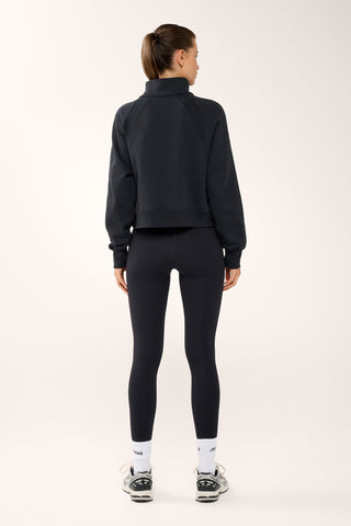 ESSENTIAL HALF-ZIP DELUXE SWEATER BLK
