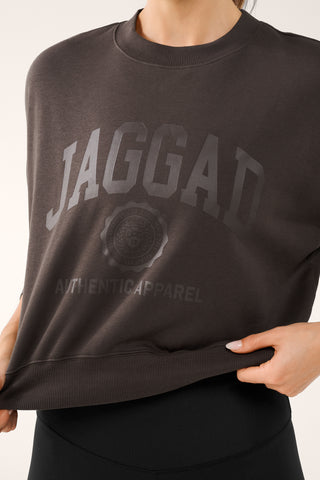EMBLEM CROP SIGNATURE SWEATER ESPRESSO