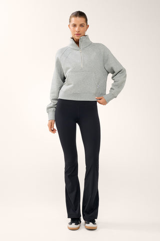 ESSENTIAL HALF-ZIP DELUXE SWEATER GREY