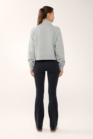 ESSENTIAL HALF-ZIP DELUXE SWEATER GREY