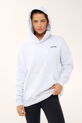 CLASSIC OVERSIZED DELUXE HOODIE WHITE MARLE