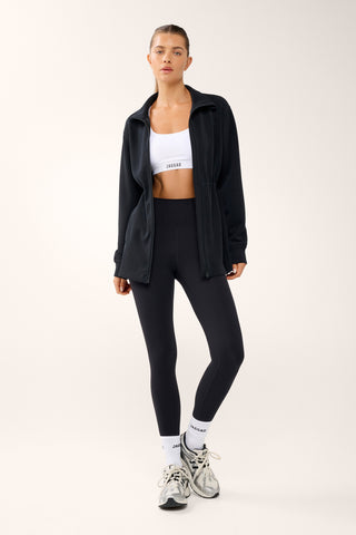 MOMENTUM LONGLINE ZIP-THROUGH SOFTSCUBA BLACK
