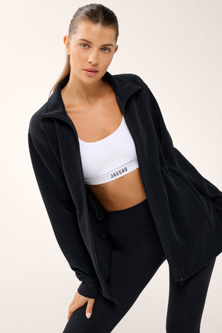 MOMENTUM LONGLINE ZIP-THROUGH SOFTSCUBA BLACK