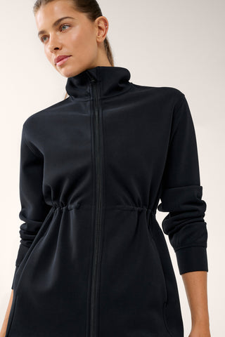 MOMENTUM LONGLINE ZIP-THROUGH SOFTSCUBA BLACK