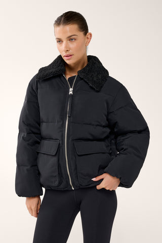 GLOW OVERSIZED PUFFER JACKET BLACK