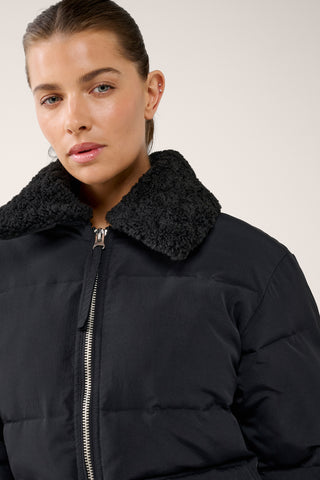 GLOW OVERSIZED PUFFER JACKET BLACK